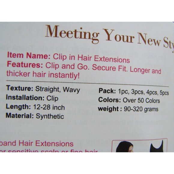 NEW Reecho Chocolate Brown 2pc Clip In Hair Extensions Long Straight Wavy Thick - Picture 13 of 13